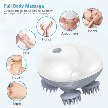 Electric Scalp Head Massager Kneading Vibrating Device Health Care Shoulder Neck Leg Arm Deep Tissue Massage Cat  Pet Massager - Image 2