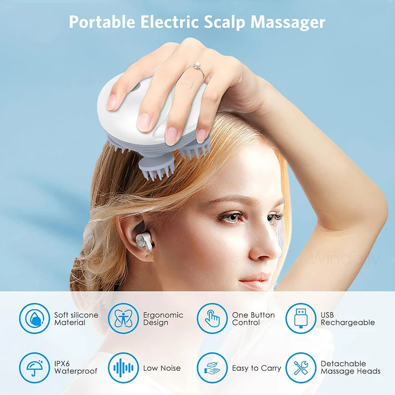 Electric Scalp Head Massager Kneading Vibrating Device Health Care Shoulder Neck Leg Arm Deep Tissue Massage Cat  Pet Massager - Image 4